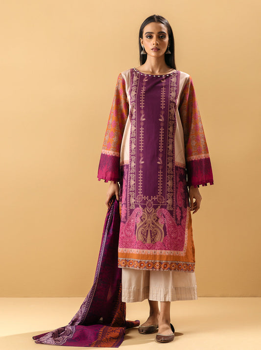 3 PIECE - PRINTED LAWN SUIT - REGAL PLUMERIA MORBAGH SU_22   