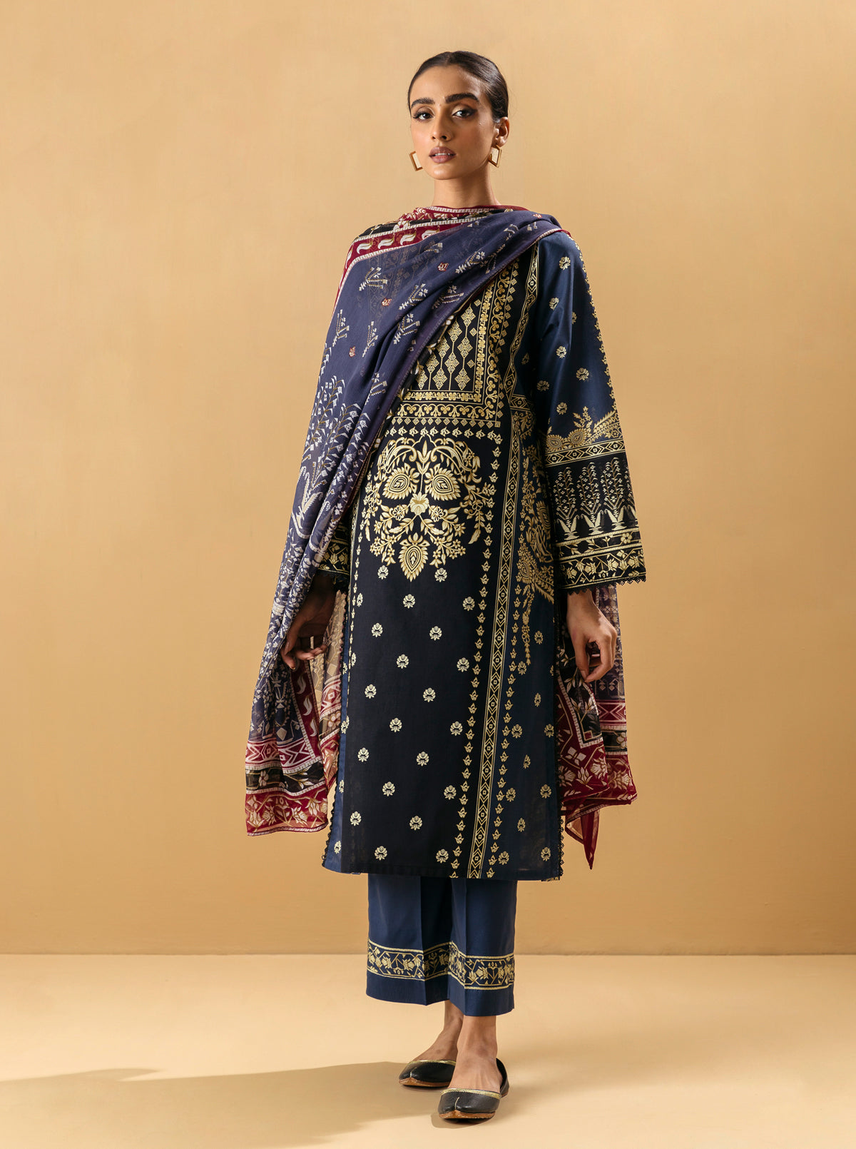 3 PIECE - PRINTED LAWN SUIT - NOSTALGIC JEWEL MORBAGH SU_22   
