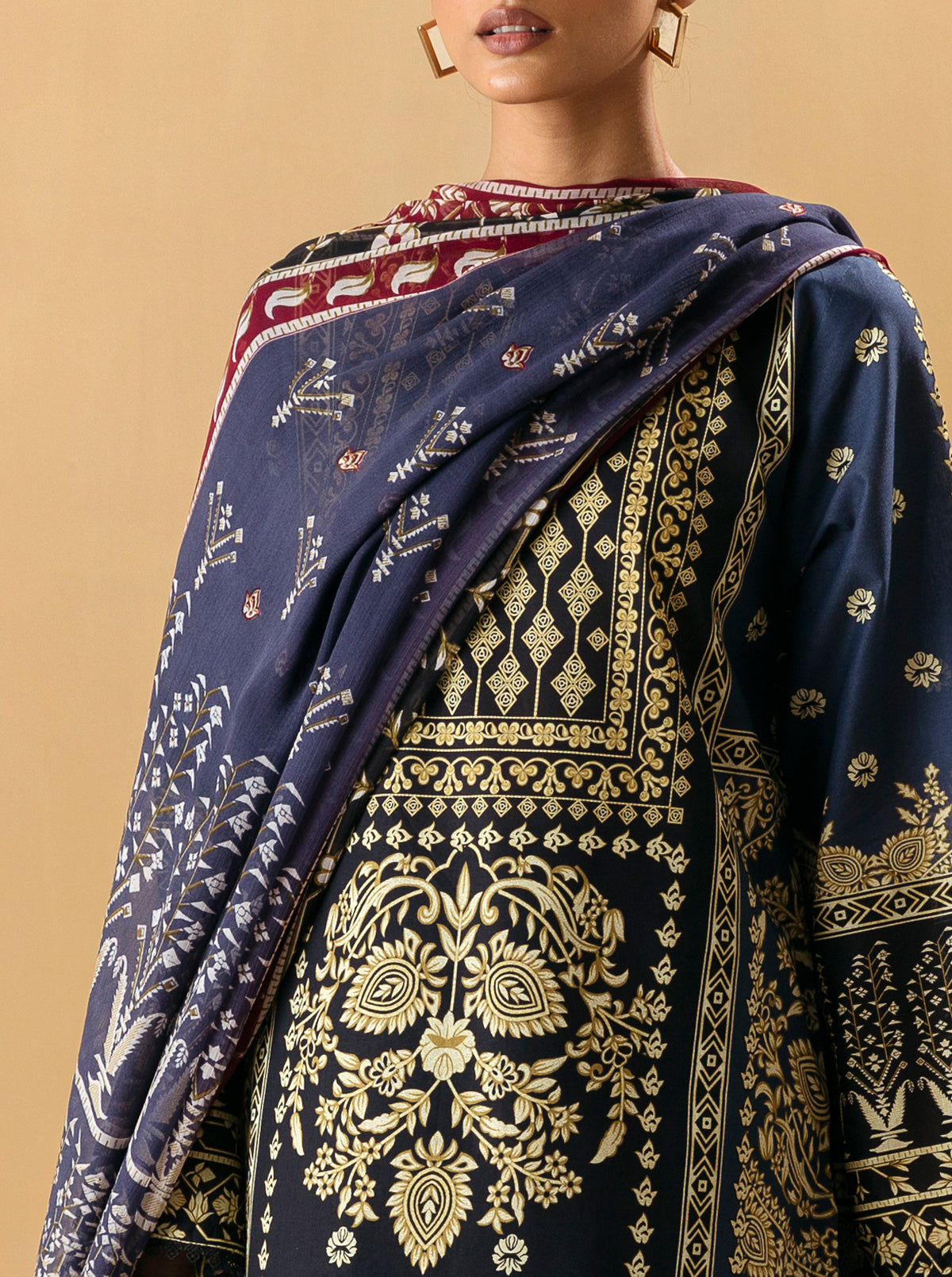 3 PIECE - PRINTED LAWN SUIT - NOSTALGIC JEWEL MORBAGH SU_22   