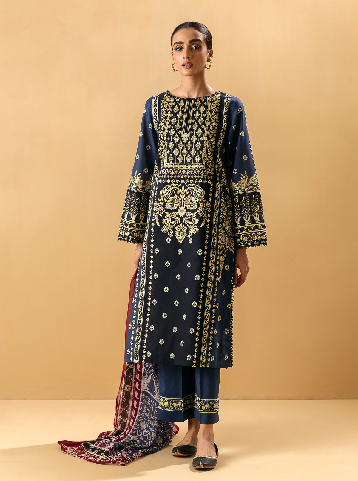 3 PIECE - PRINTED LAWN SUIT - NOSTALGIC JEWEL MORBAGH SU_22   