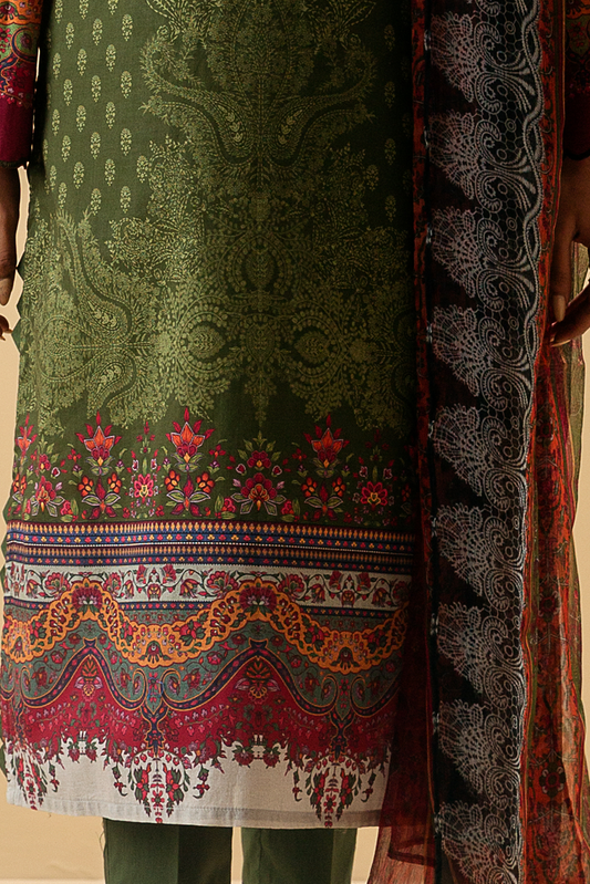 3 PIECE - PRINTED LAWN SUIT - DELICATE DECO MORBAGH SU_22   