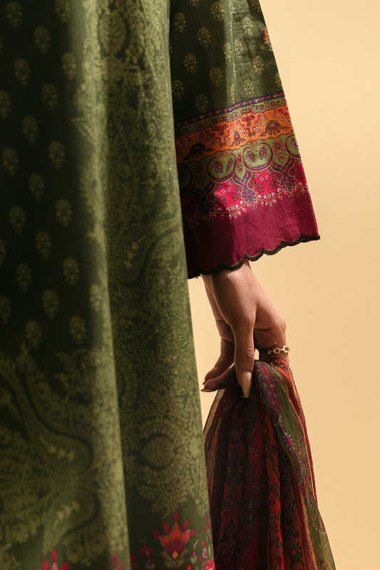 3 PIECE - PRINTED LAWN SUIT - DELICATE DECO MORBAGH SU_22   