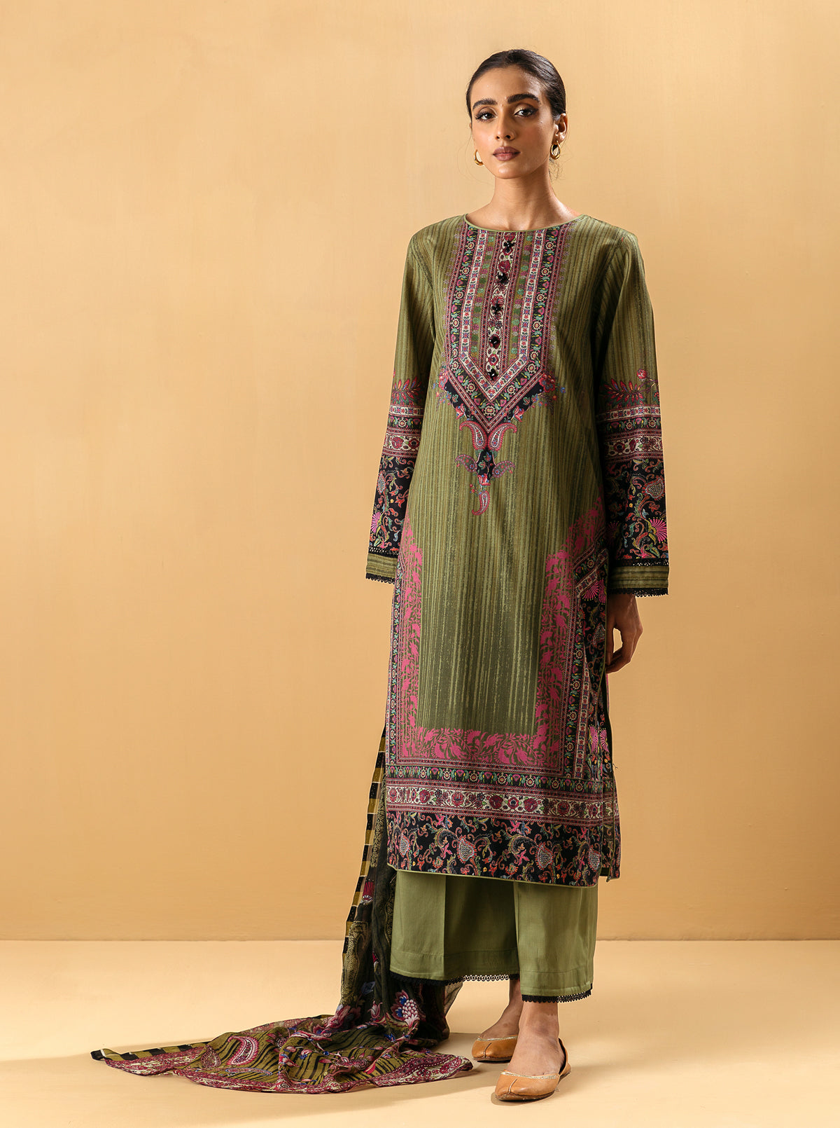 3 PIECE - PRINTED LAWN SUIT - GRACE GLORIA MORBAGH SU_22   