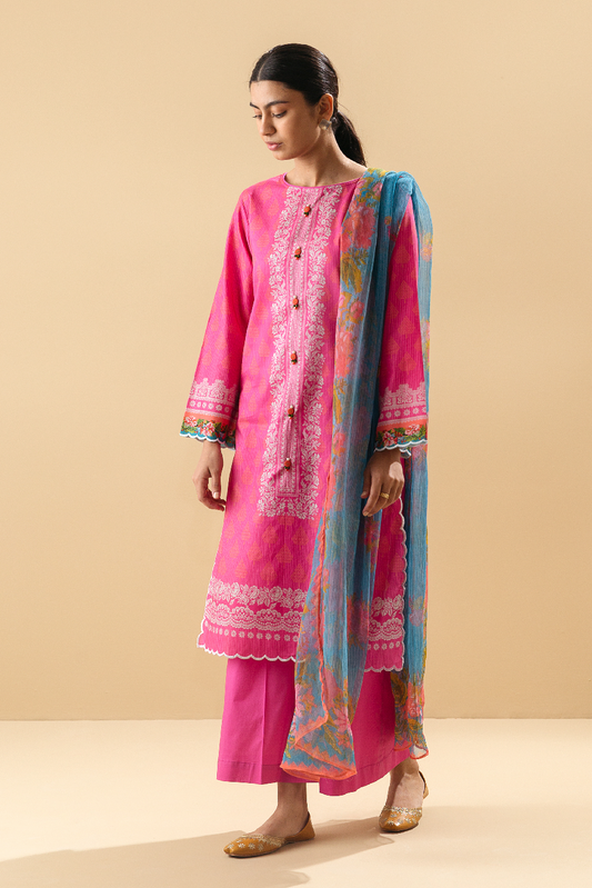 3 PIECE - PRINTED LAWN SUIT - ENCHANTED CAMELLIA MORBAGH SU_22   