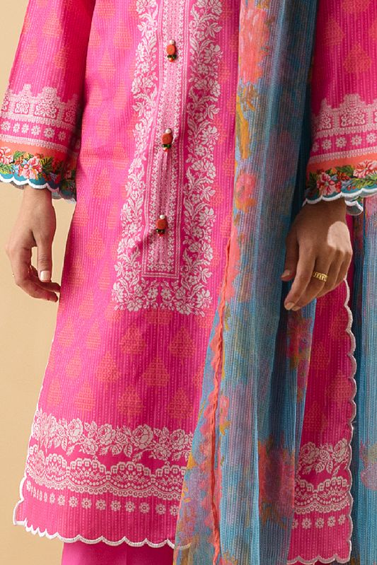 3 PIECE - PRINTED LAWN SUIT - ENCHANTED CAMELLIA MORBAGH SU_22   