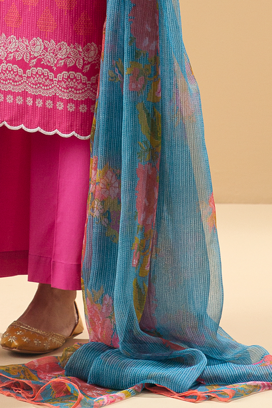 3 PIECE - PRINTED LAWN SUIT - ENCHANTED CAMELLIA MORBAGH SU_22   