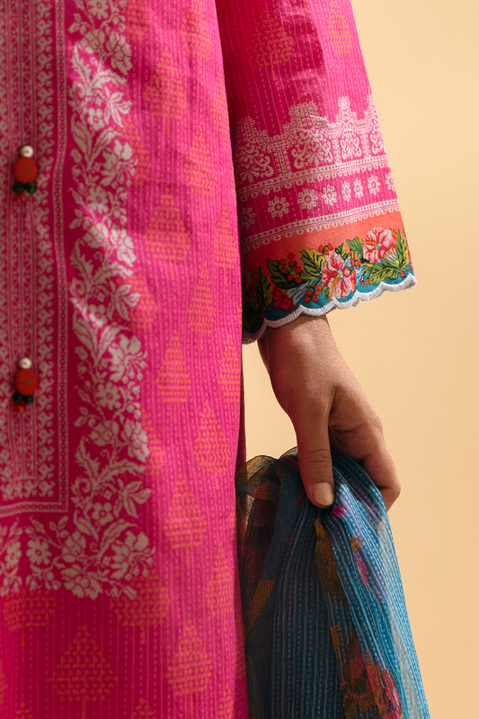 3 PIECE - PRINTED LAWN SUIT - ENCHANTED CAMELLIA MORBAGH SU_22   