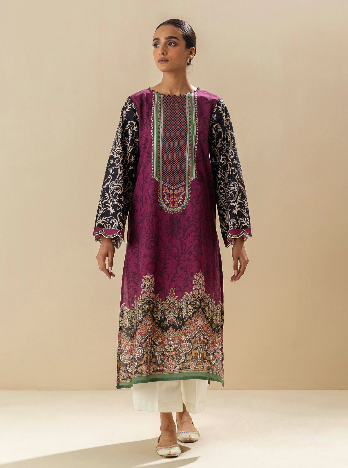 1 PIECE - PRINTED LAWN SHIRT - GRAPE FANTASY MORBAGH SU_23   