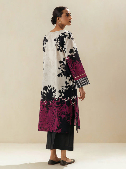 1 PIECE - PRINTED LAWN SHIRT - ROUGE SILHOUETTE MORBAGH SU_23   