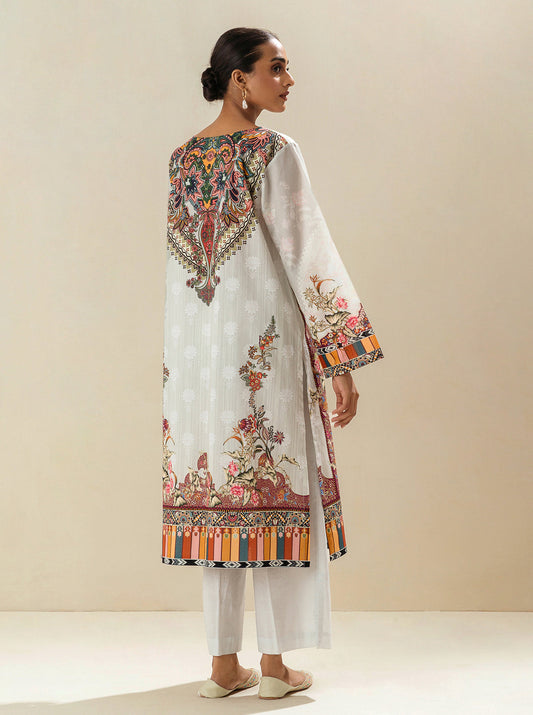 1 PIECE - PRINTED LAWN SHIRT - LAPIS ANATOMY MORBAGH SU_23   