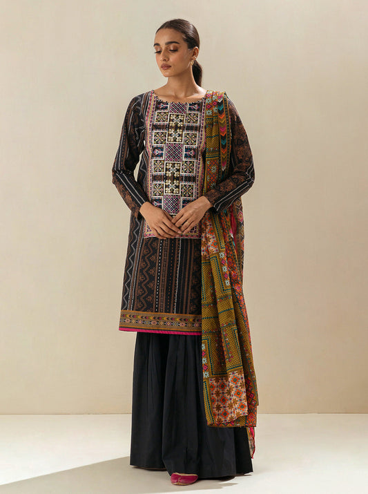 2 PIECE - EMBROIDERED LAWN SUIT - EBONY GRAND MORBAGH SU_23   