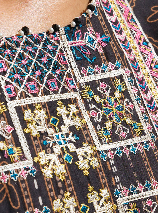 2 PIECE - EMBROIDERED LAWN SUIT - EBONY GRAND MORBAGH SU_23   