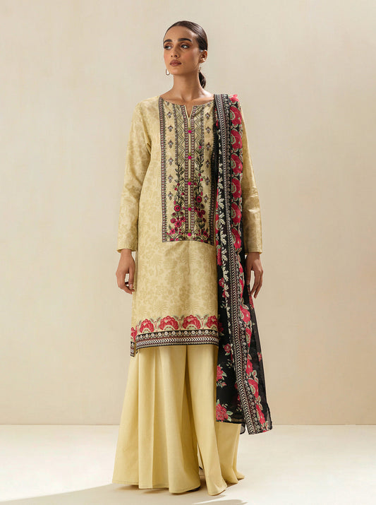 2 PIECE - EMBROIDERED LAWN SUIT - POPPIN ROSE MORBAGH SU_23   