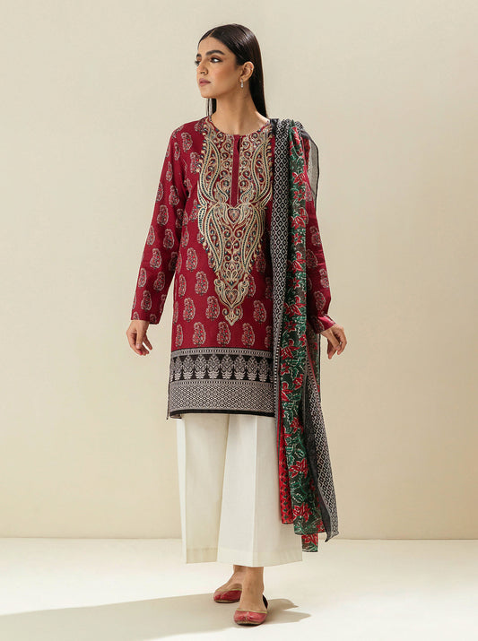 2 PIECE - EMBROIDERED LAWN SUIT - EASTERN SAMBA MORBAGH SU_23   