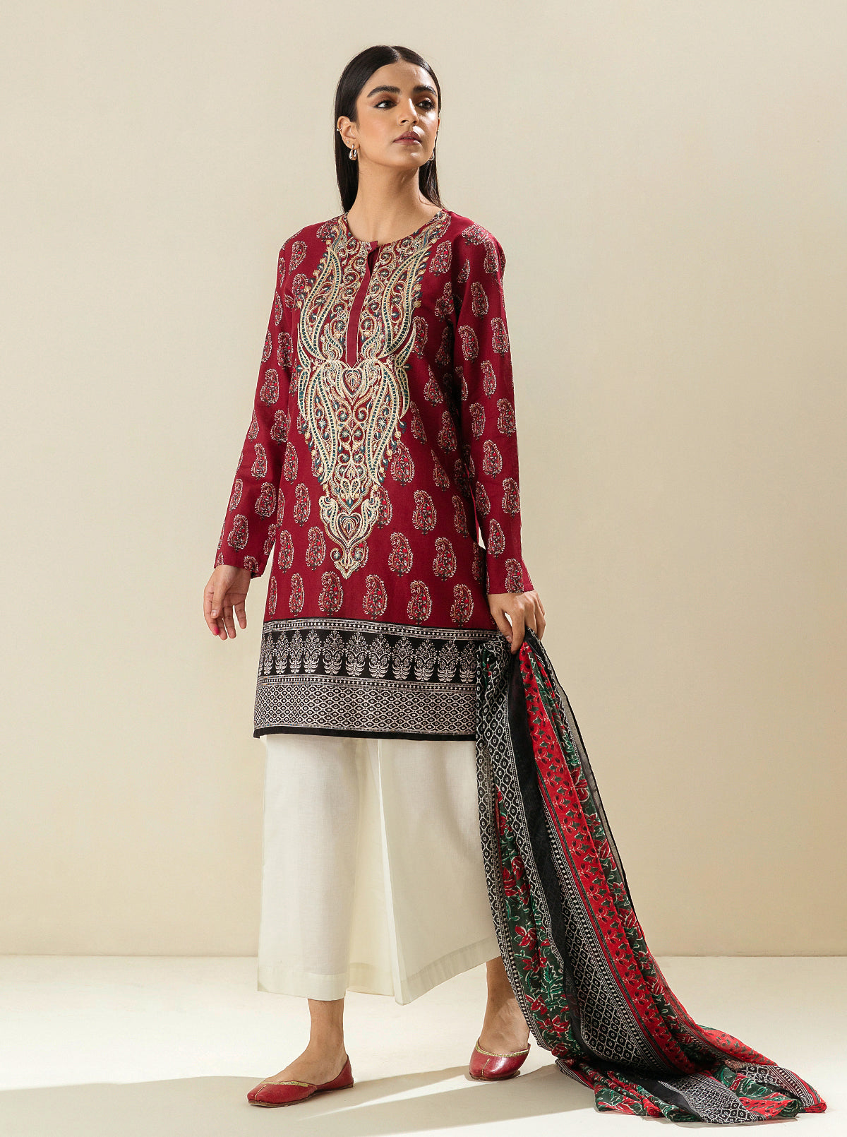 2 PIECE - EMBROIDERED LAWN SUIT - EASTERN SAMBA MORBAGH SU_23   