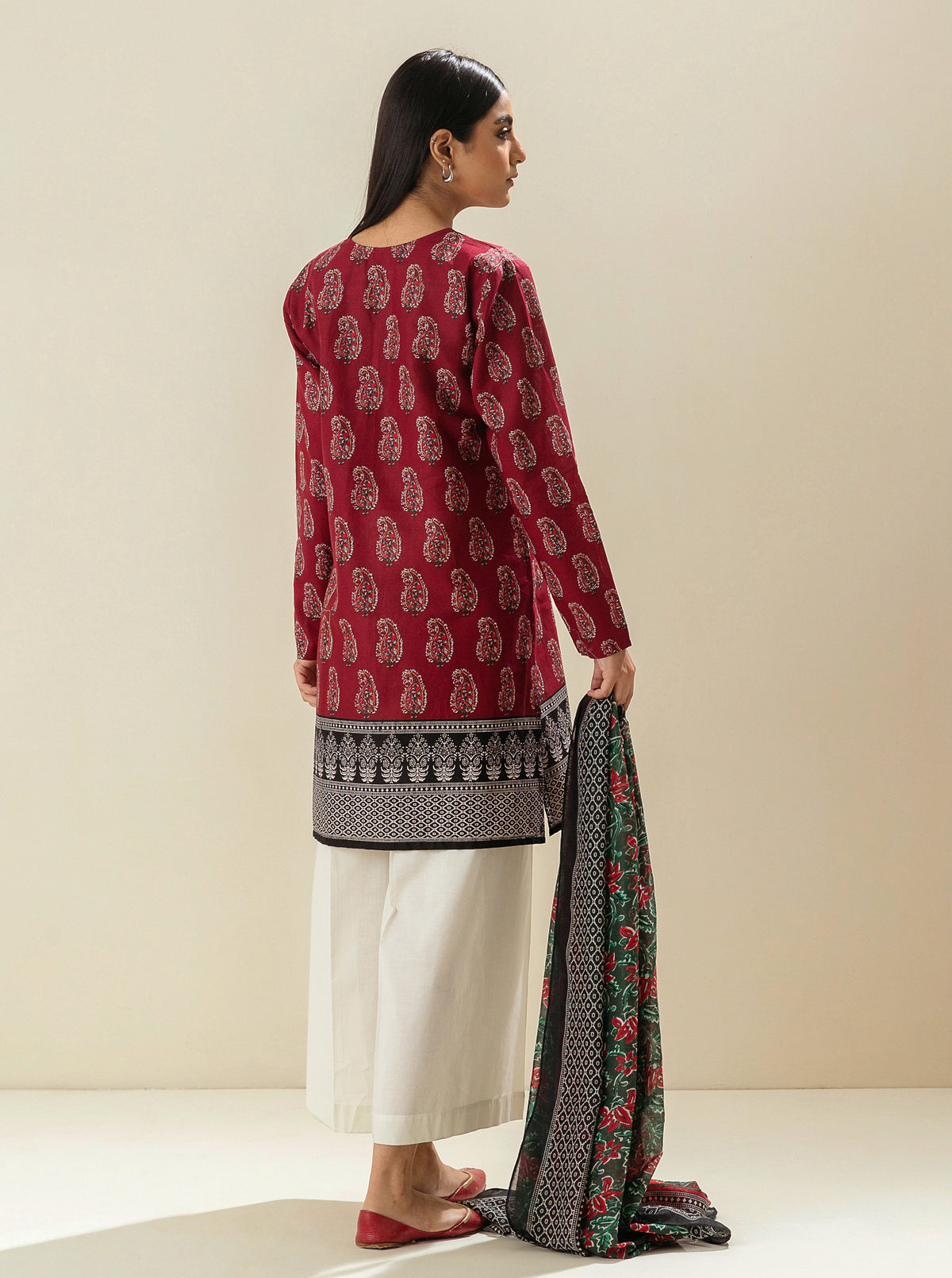 2 PIECE - EMBROIDERED LAWN SUIT - EASTERN SAMBA MORBAGH SU_23   