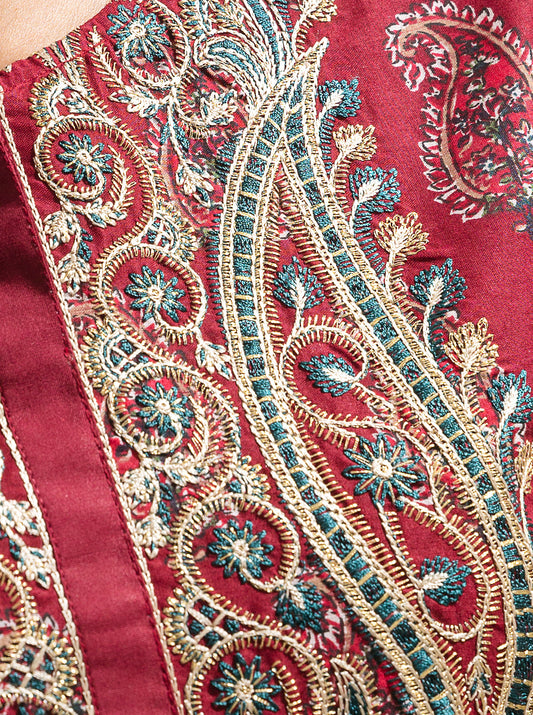 2 PIECE - EMBROIDERED LAWN SUIT - EASTERN SAMBA MORBAGH SU_23   