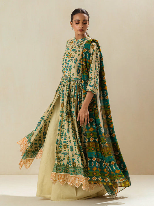 2 PIECE - PRINTED LAWN SUIT - ANTIQUE CHARM MORBAGH SU_23   