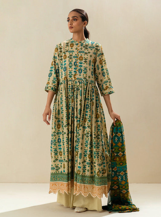 2 PIECE - PRINTED LAWN SUIT - ANTIQUE CHARM MORBAGH SU_23   