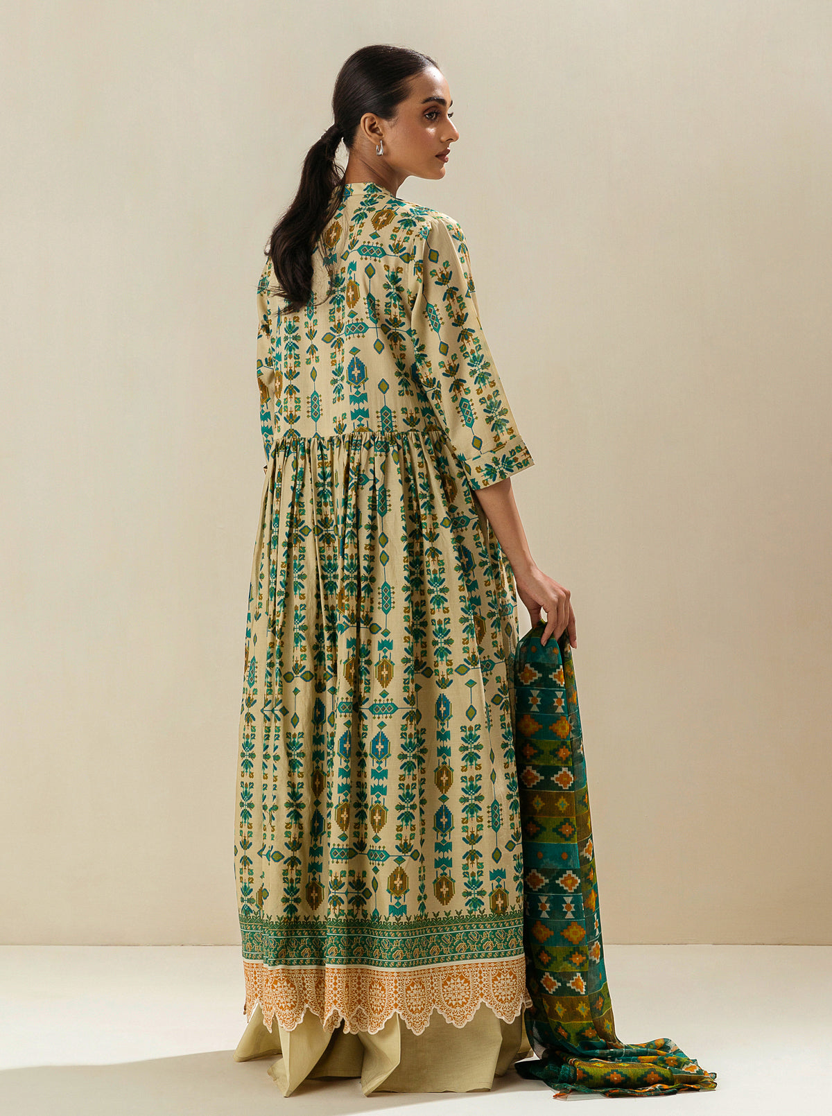 2 PIECE - PRINTED LAWN SUIT - ANTIQUE CHARM MORBAGH SU_23   