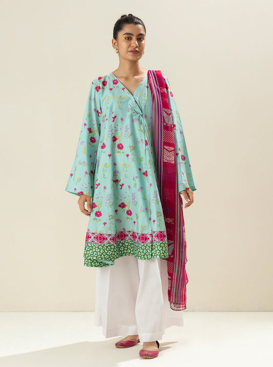 2 PIECE - PRINTED LAWN SUIT - SPRINKLE SKY MORBAGH SU_23   