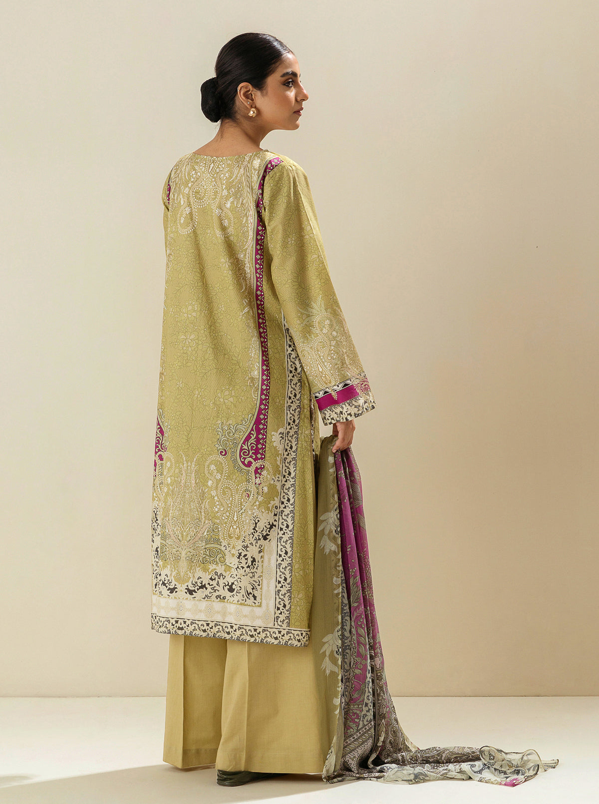 3 PIECE - EMBROIDERED LAWN SUIT - LAUREL GREEN MORBAGH SU_23   