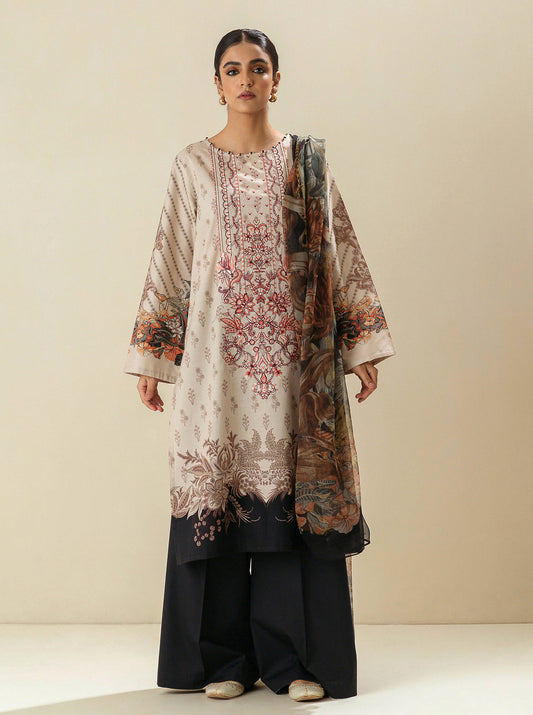 3 PIECE - EMBROIDERED LAWN SUIT - WHITE WHISPER MORBAGH SU_23   