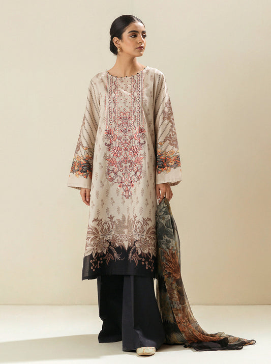 3 PIECE - EMBROIDERED LAWN SUIT - WHITE WHISPER MORBAGH SU_23   