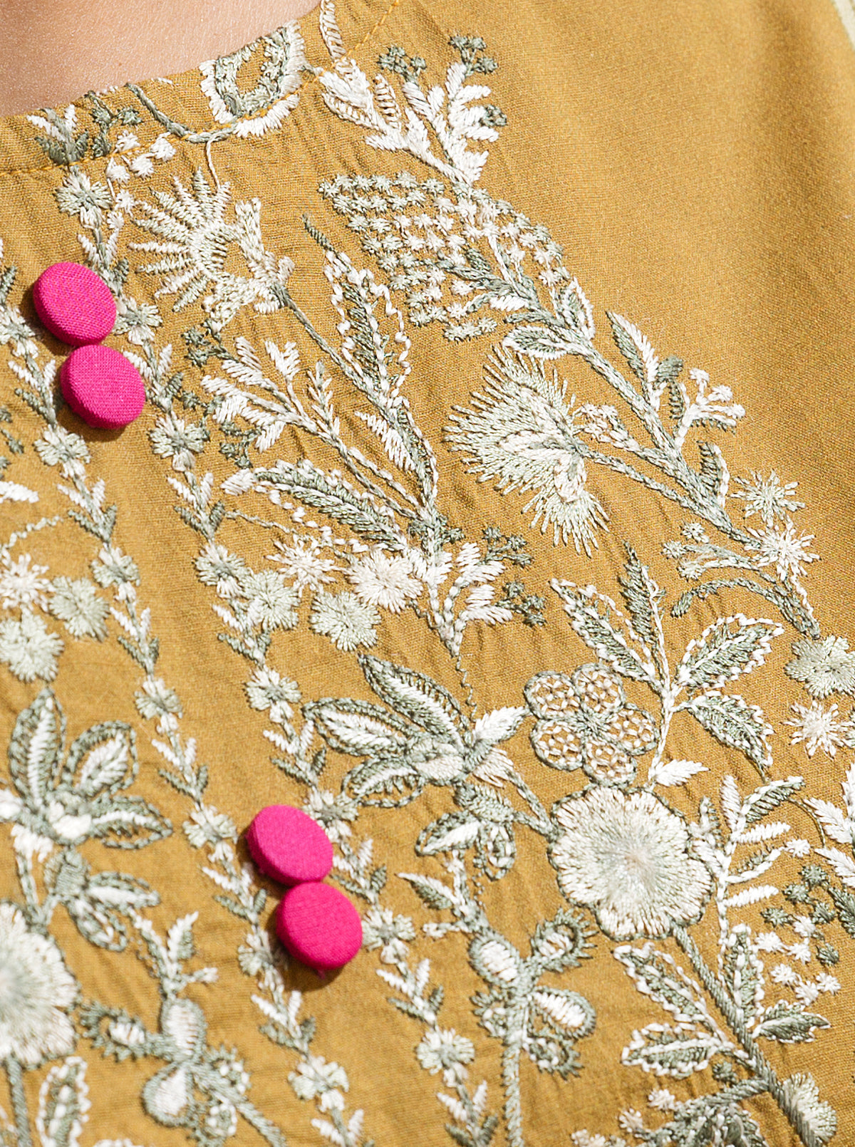 3 PIECE - EMBROIDERED LAWN SUIT - HONEY GOLD MORBAGH SU_23   