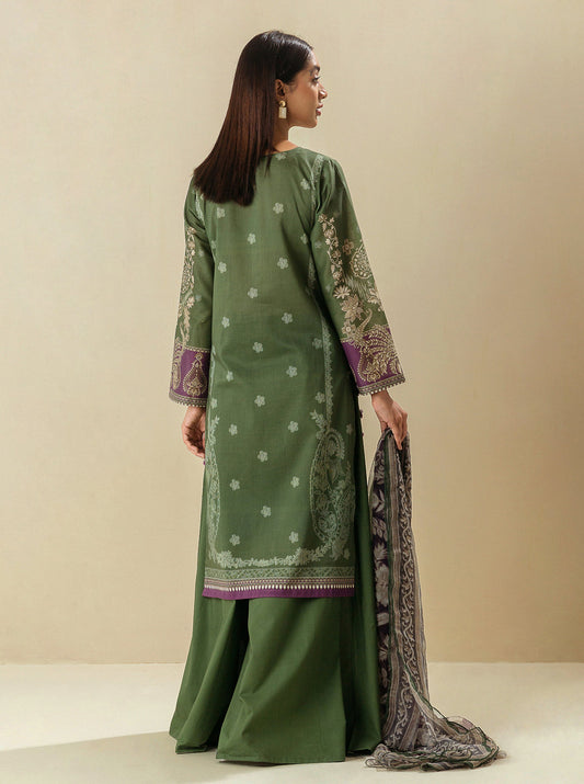 3 PIECE - PRINTED LAWN SUIT - KALE DREAMS MORBAGH SU_23   