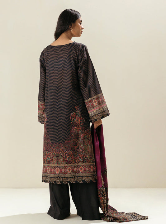 3 PIECE - PRINTED LAWN SUIT - NIGHT SKY MORBAGH SU_23   