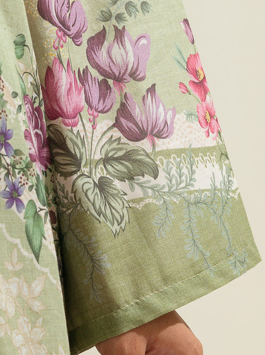 3 PIECE - PRINTED LAWN SUIT - FRESHLY GREEN MORBAGH SU_23   
