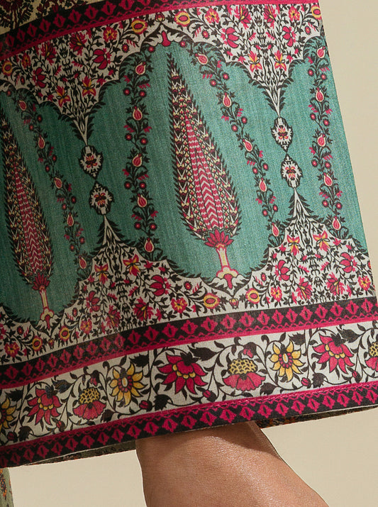 3 PIECE - PRINTED LAWN SUIT -FROSTY SPRUCE MORBAGH SU_23   
