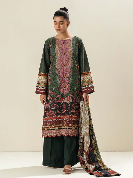 3 PIECE - PRINTED LAWN SUIT - EDEN FIR MORBAGH SU_23   