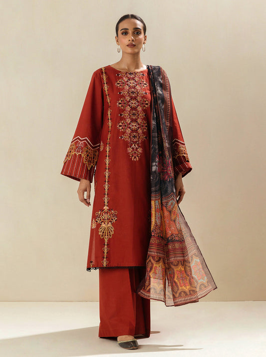 3 PIECE - EMBROIDERED LAWN SUIT - MAPLE MUSIC MORBAGH SU_23   