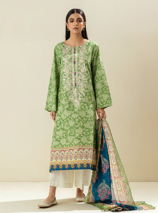 2 PIECE - EMBROIDERED LAWN SUIT - LEPRECHAUN DUST MORBAGH SU_23   