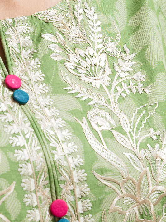 2 PIECE - EMBROIDERED LAWN SUIT - LEPRECHAUN DUST MORBAGH SU_23   