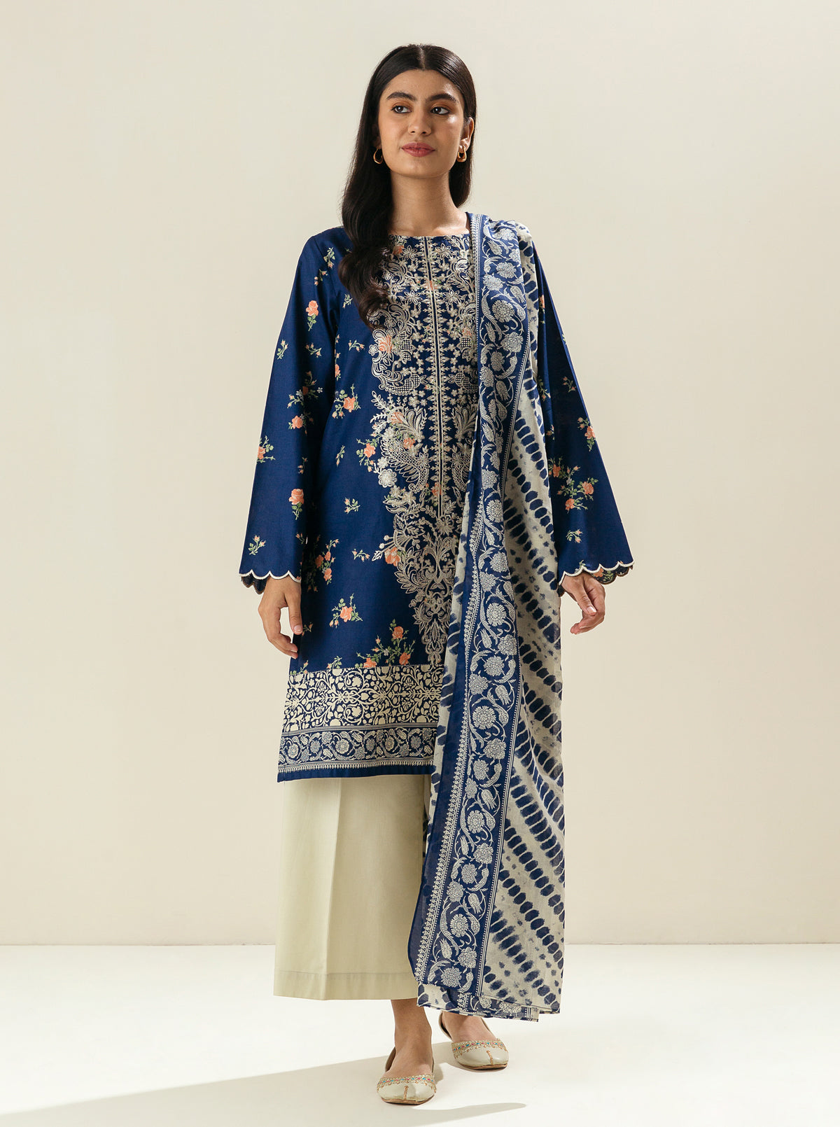 2 PIECE - EMBROIDERED LAWN SUIT - BLUEBERRY CRUSH MORBAGH SU_23   