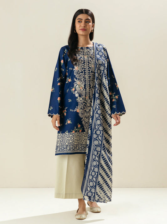 2 PIECE - EMBROIDERED LAWN SUIT - BLUEBERRY CRUSH MORBAGH SU_23   