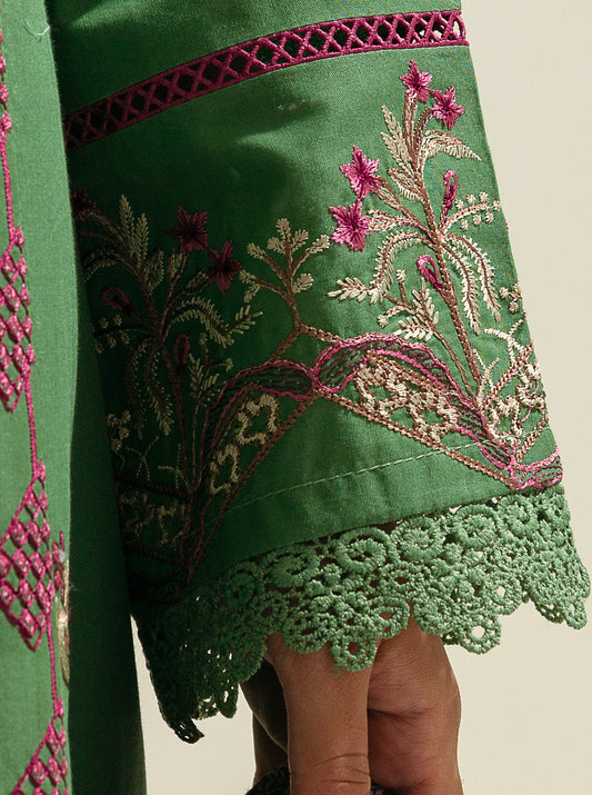 3 PIECE - EMBROIDERED LAWN SUIT - GREEN QUIETNESS MORBAGH SU_23   