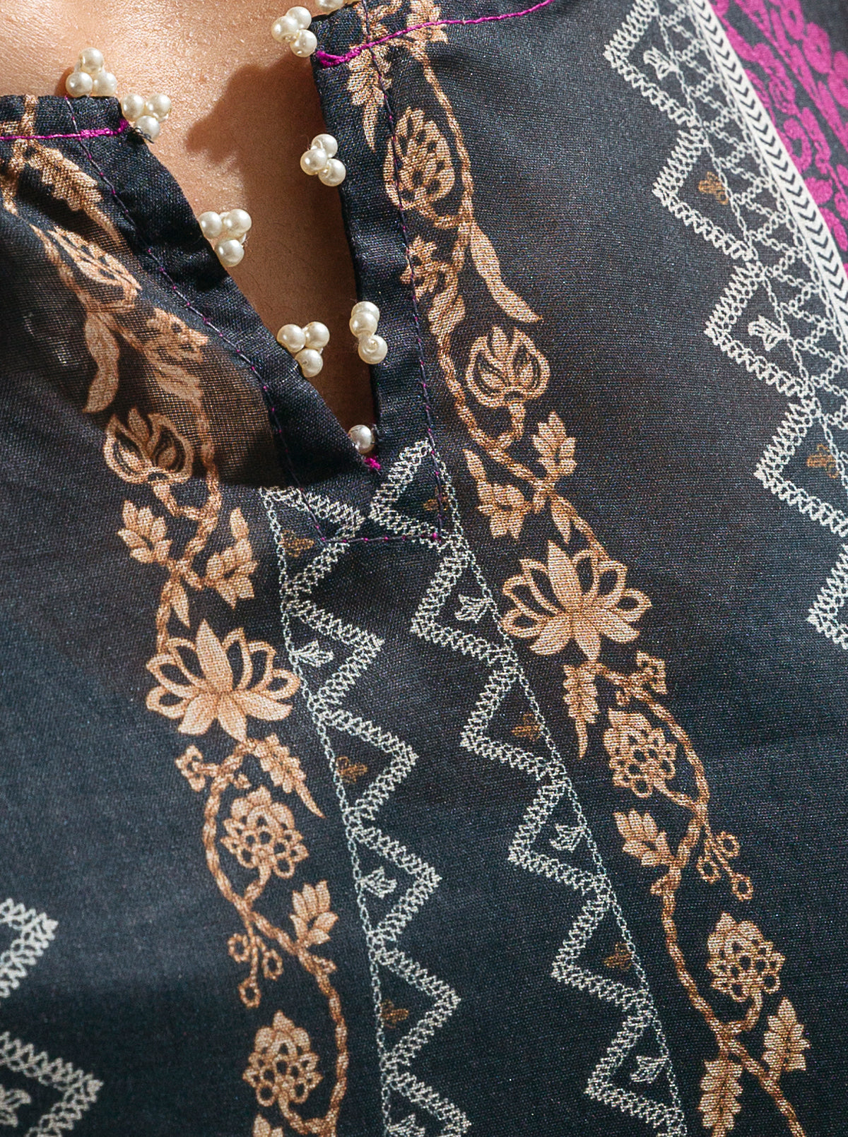 3 PIECE - PRINTED LAWN SUIT -MYSTERY PINK MORBAGH SU_23   