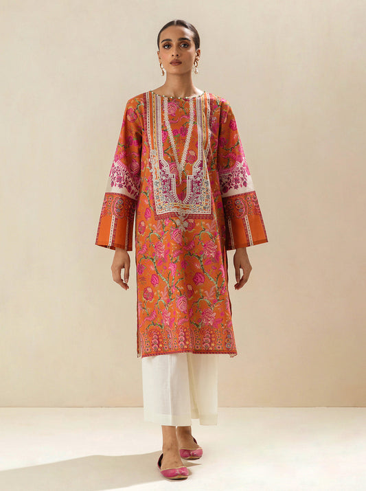 1 PIECE - PRINTED LAWN SHIRT - FIRE TWIRL MORBAGH SU_23   
