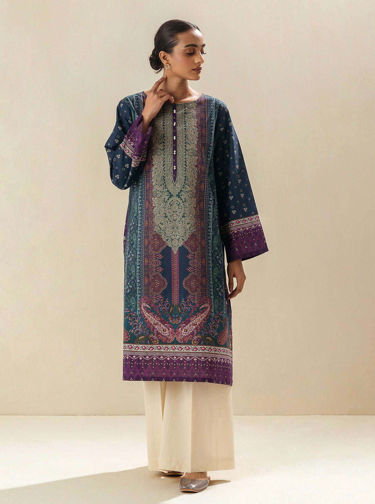 1 PIECE PRINTED LAWN SHIRT-AZURITE BLISS BT-MORBAGH SU_24   