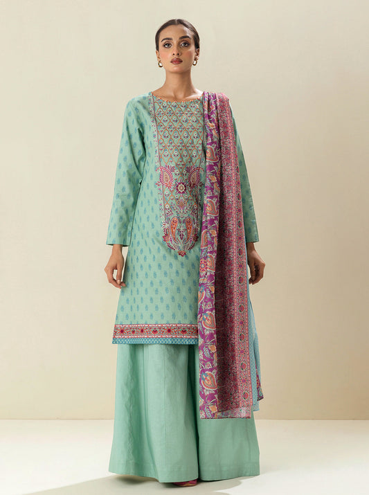 2 PIECE - EMBROIDERED LAWN SUIT - SOOTHING SEA MORBAGH SU_23   