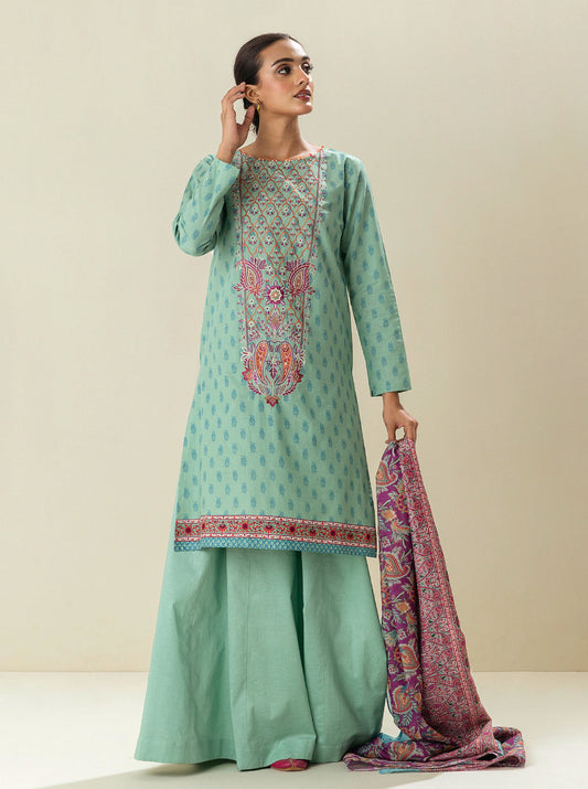 2 PIECE - EMBROIDERED LAWN SUIT - SOOTHING SEA MORBAGH SU_23   