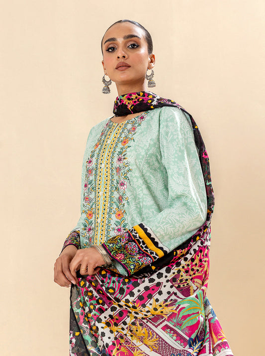 2 PIECE EMBROIDERED LAWN SUIT-DUSTY VIRIDIAN BT-MORBAGH SU_24   