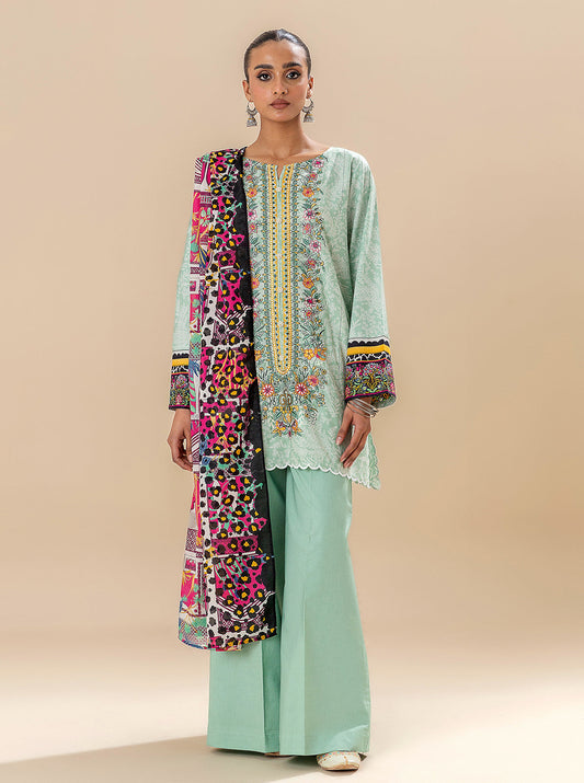 2 PIECE EMBROIDERED LAWN SUIT-DUSTY VIRIDIAN BT-MORBAGH SU_24   