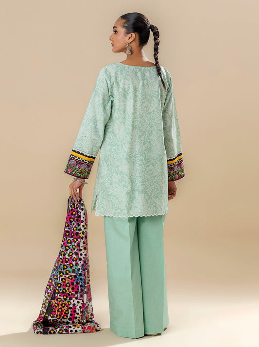 2 PIECE EMBROIDERED LAWN SUIT-DUSTY VIRIDIAN BT-MORBAGH SU_24   