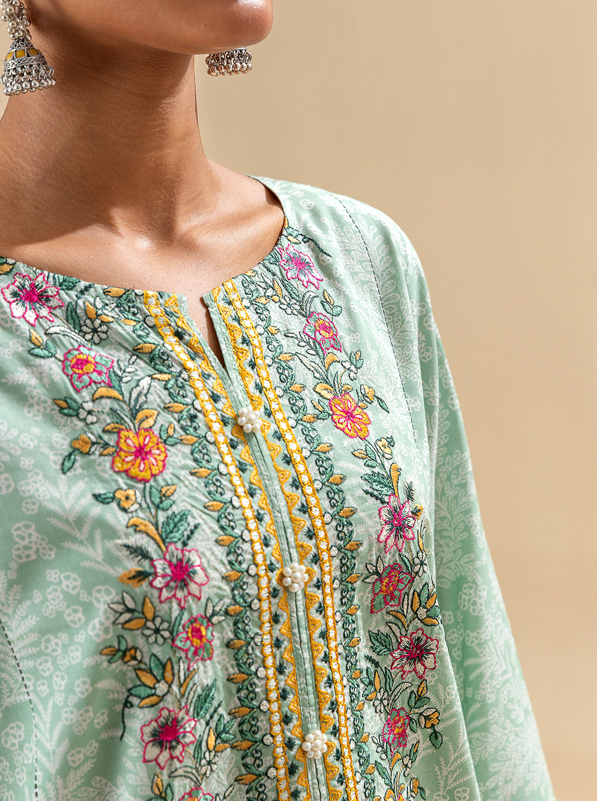 2 PIECE EMBROIDERED LAWN SUIT-DUSTY VIRIDIAN BT-MORBAGH SU_24   