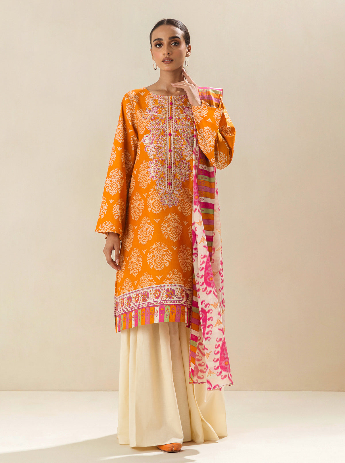 2 PIECE - EMBROIDERED LAWN SUIT - MANDARIN CLOUD MORBAGH SU_23   